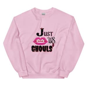 Just Us Ghouls Sweatshirt - pink-white bkgd layout