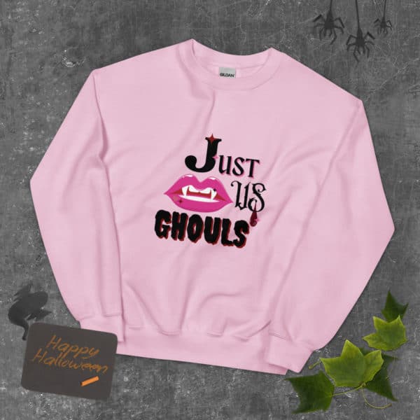 Just Us Ghouls Sweatshirt - Pink - Halloween layout