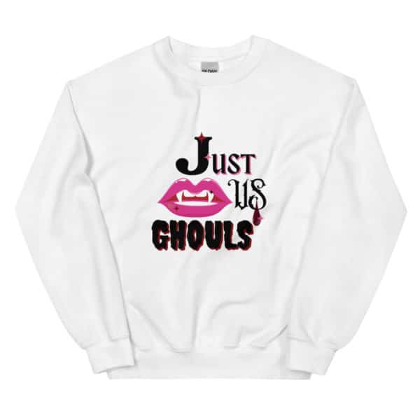 Just Us Ghouls Sweatshirt - White -white bkgd layout