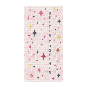 Far Out & Fabulous Terrific Towel - Sparkles Pink - Flat Lay