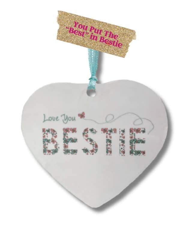 love you bestie ceramic ornament