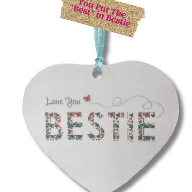 love you bestie ceramic ornament