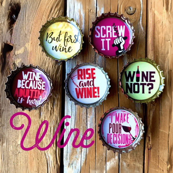 wine theme magnets