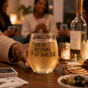Her Royal Winess® Stemless Wine Glass - Front